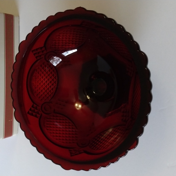 Avon New Vintage 1876 Cape Cod Collection Ruby Red Candy Dish, 6"W - Picture 2 of 7
